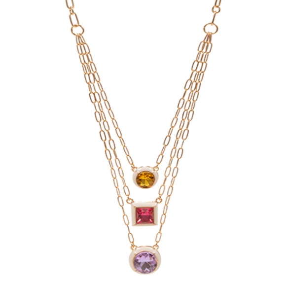 Multi Color Glass Stone Necklace - Picture 1 of 2